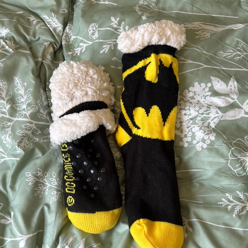 Batman Black and Yellow Cozy Socks
